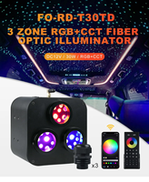 Plafonniers à fibre optique 30W à trois ports RGBWW scintillants pour la décoration de voiture, Starlight Headliner avec moteur de lumière LED APP