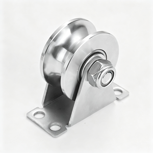 Juego de 4 Rodillos para Puerta con Ranura en V, Resistentes, con Soporte, Doble Rodamiento, Acero al Carbono Galvanizado, Lisos, Certificación CE, OEM Disponible - Product Image 1