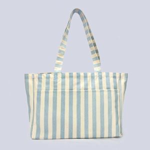 Wholesale Stripe Reusable Gift Travel Capacity Classic Students Shopping Custom Printed Logo Women's Large Canvas <b>Tote</b> - Product Image 4