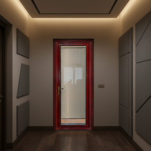 Puerta de Vidrio Exterior de Aluminio y Madera Compuesta, Ahorradora de Energía, con Persianas Integradas Manuales, Diseño Moderno, para Salas de Cine en Villas de Lujo - Product Image 1