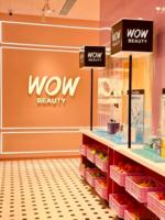 Présentoir de Comptoir en Bois pour Cosmétiques et Parfums, Vitrine Moderne de Luxe avec Miroir et Éclairage LED