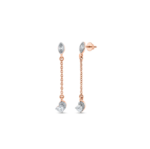 Boucles d'oreilles longues en diamant taillé Marquise avec une finition raffinée pour des événements glamour et des tenues de mode haut de gamme d'Inde - Product Image 6