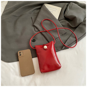 New Mini Phone Bag Fashion Trendy Red Single Shoulder Crossbody <b>Purse</b> Minimalist Solid Color <b>Small</b> Bag for Women - Product Image 2