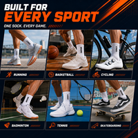 Chaussettes de sport mi-mollet personnalisées avec logo, noires, blanches, grises, respirantes, en maille tricotée, pour hommes, pour la course quotidienne, la gym et l'entraînement.