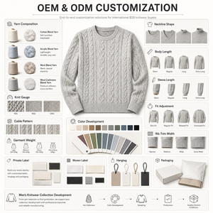 Maglione Classico da Uomo a Collo Tondo con Lavorazione a Trecce, Pullover in Misto Lana Fine a Maniche Lunghe, Vendita all'Ingrosso - Product Image 5