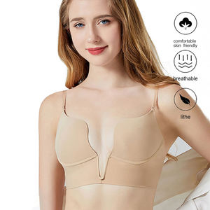 Gran oferta Sexy de una pieza sólido profundo V <span class=keywords><strong>Push</strong></span> <span class=keywords><strong>up</strong></span> ropa interior sin costuras belleza u-back <span class=keywords><strong>sujetador</strong></span> trasero desnudo <span class=keywords><strong>para</strong></span> mujeres de boda - Product Image 3