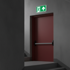 Uscita di emergenza segno freccia sinistra-100 in PVC luminescente * 200 mm - Product Image 3