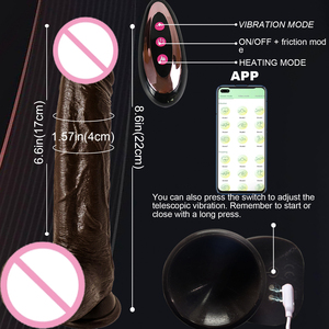 Pene Artificial líquido marrón, juguete sexual realista para mujer, vibrador de silicona de empuje remoto realista - Product Image 3
