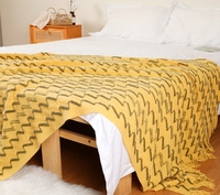 Couverture tissée douce personnalisée jette des couvertures tricotées en acrylique doux couverture de serviette de lit pour voyage canapé chaises canapé sieste hôtel décor à la maison