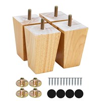 Pieds de meubles en bois brut personnalisés avec boulons pré-percés, pieds de remplacement pour canapé et armoire, et vis pour pieds de lit DIY
