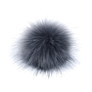 Pompón de piel de mapache de imitación, 10cm, sombrero de Bola de Pelo de zorro hecho a mano, Bola de pelo grande hecha a mano con hebilla - Product Image 2