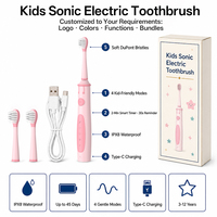 Ensemble de brosses à dents électriques pour enfants, brosses à dents électriques à poils doux pour enfants, brosses à dents électriques pour le nettoyage des dents