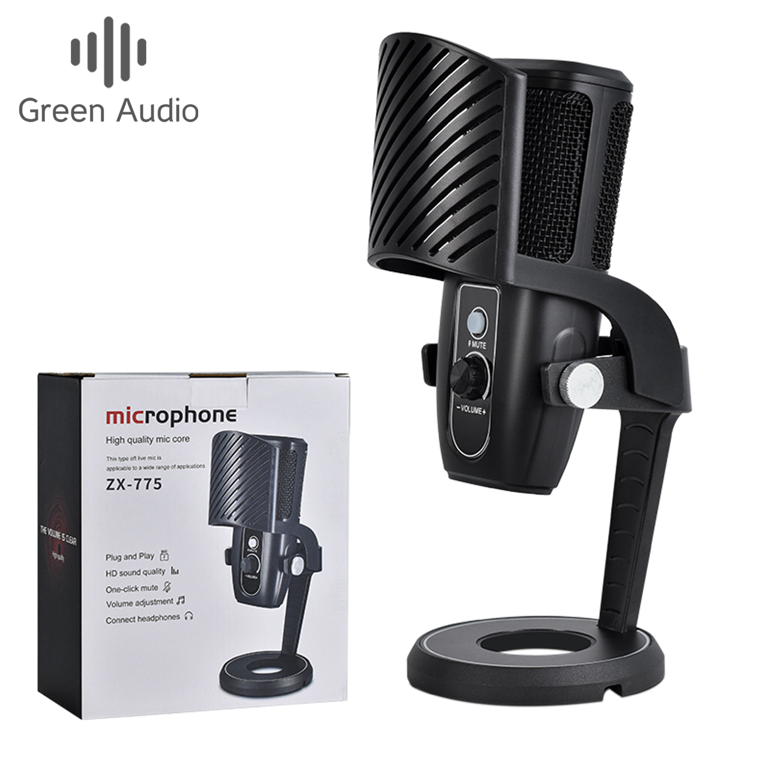 GAM-ZX775 Desktop Stand Microphone - Condenser Mic for Live Broadcast