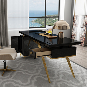 Bureau de direction moderne en marbre avec tiroir, meuble de bureau, bureau à domicile - Product Image 1