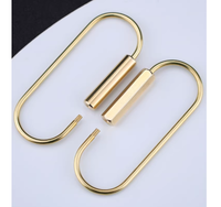 Porte-clés ovale en laiton, style nordique simple, avec boucle à vis, style européen, grande forme ovale, en cuivre