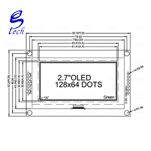 Pantalla OLED de Cristal Líquido de 2.7 Pulgadas con Resolución de 128x64, Interfaz SSD1327, Módulo SPI de 7 Pines, Luz Verde - Product Image 4
