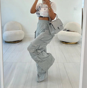 Pantalones Deportivos para Mujer Viviblook Z1125PT01, Cintura Elástica con Hilo de Moda, Múltiples Bolsillos, Pierna Recta, Pantalones Casuales - Product Image 2