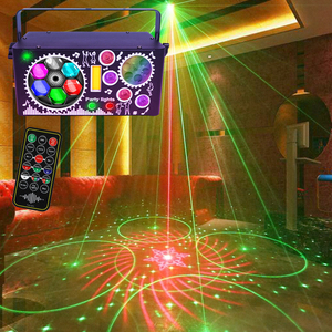 Luz de fiesta colorida 7 en 1 a todo Color RGB LED láser activado por sonido remoto <span class=keywords><strong>DMX512</strong></span> Luz de escenario para fiesta boda salón de baile Luces - Product Image 5