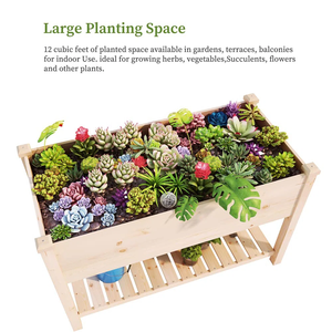 Jardinière <span class=keywords><strong>sur</strong></span>élevée Combohome avec étagère en bois massif, jardinière <span class=keywords><strong>sur</strong></span>élevée spacieuse, kit de jardinières d'extérieur pour patio - Product Image 5
