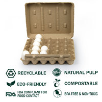 Bandejas de pulpa para huevos de 30 celdas, ecológicas, compostables, biodegradables, desechables, tamaño y capacidad personalizados para llevar, venta al por mayor de fábrica