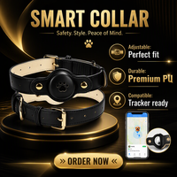 Collier de suivi GPS en cuir PU pour animaux de compagnie avec support AirTag, suivi en temps réel, étanche, localisateur pour chiens et chats, personnalisable pour usage quotidien, mondial