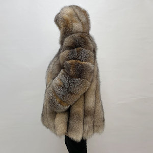 Mùa Đông Sang Trọng Chất Lượng Cao Bán Buôn Cộng Với Kích Thước Áo Khoác Lông Thú Pha Lê Fox Áo Khoác Lông Thú Phụ Nữ Thực - Product Image 5