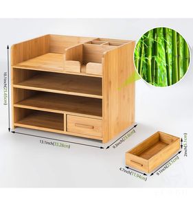 Bamboo <b>Desk</b> <b>Organizer</b> Office Desktop <b>Organizers</b> File Holders - Product Image 1