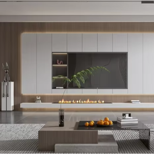 Meuble TV moderne en bois blanc, rangement, présentoir, armoire murale, meubles de maison, luxe, LED, bois, salon, meuble TV - Product Image 1