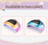 Lampe à ongles LED UV multicolore à brancher sur secteur haute puissance, écran LCD intelligent, sécheuse à gel pour salon et maison avec design arc-en-ciel