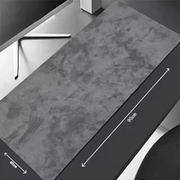 Alas Mouse Karet Polos Harga Terjangkau XXL Ukuran Besar Alas Meja Mousepad Abu-abu Tahan Air dengan Pinggiran Jahitan