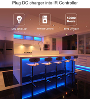 Kit de bande lumineuse LED RVB 5M 10M 20M 5050 + adaptateur secteur + 44 touches à distance kit de bande LED RVB Chine bande lumineuse de fond TV