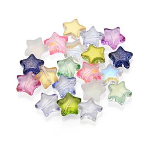 ZHB 10MM colorido estrella colgante cuentas de vidrio gradiente colores pentagrama cuentas de cristal para DIY collar ornamento regalos - Product Image 1