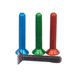 Viti a <span class=keywords><strong>testa</strong></span> <span class=keywords><strong>svasata</strong></span> esagonale <span class=keywords><strong>M5</strong></span> M6, anodizzate nere, blu, rosse, verdi, bulloni in alluminio colorati per auto RC - Product Image 2