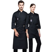 Chemise de cuisine 2$ LOGO respirante pour la restauration, veste de chef à boutons-pression, chemises à manches longues pour uniforme de travail, restaurant