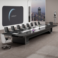 Table de réunion de bureau de luxe de grande taille, design moderne, table de salle de réunion, mobilier de bureau dans un ensemble table et chaises de conférence