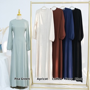 Loriya misto lino musulmano <span class=keywords><strong>Abaya</strong></span> abiti da donna tinta unita Ramadan EID Jalabiya Dubai Kaftan Abayas islamico <span class=keywords><strong>arabo</strong></span> abito lungo Maxi - Product Image 3