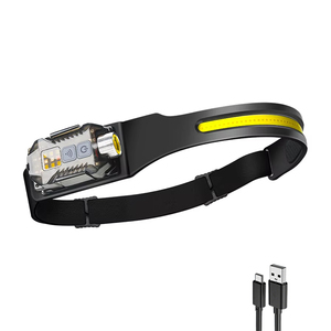 350LM Wide Beam Rechargeable Motion Sensor LED <strong>Headlamp</strong> for Outdoor Activities Camping Fishing Running Work Hard Hat Compatible - Product Image 1