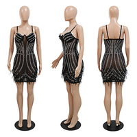 CY900084 Jupe d'été pour femmes, jarretelle, poitrine, enveloppement, insertion de strass, robes sexy pour femmes, en stock