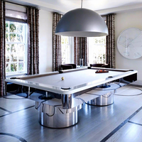 Nouvelle conception haut de gamme pour la maison, table de billard 2-en-1 portable (repas et billard 9 boules), 6-9 pieds, en acier inoxydable, personnalisable, qualité tournoi