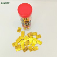 Chocolats sucrés multicolores en forme de bouteille cylindrique et de pièce de monnaie or, petits prix solides pour fêtes d'enfants, récompenses de classe et cadeaux festifs