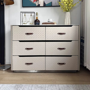Selle En Cuir Buffet Armoire Simple Moderne Ménage Six Neuf Commode En Bois Massif Haute Chambre <span class=keywords><strong>Lit</strong></span> Avant Armoire - Product Image 1