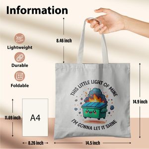 Bolsa de tela Dumpster Gifts, Bolsa de lona Dumpster con diseño <span class=keywords><strong>This</strong></span> <span class=keywords><strong>Little</strong></span> <span class=keywords><strong>Light</strong></span> <span class=keywords><strong>of</strong></span> <span class=keywords><strong>Mine</strong></span> - Product Image 6