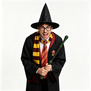 Disfraz de Mago de Ravenclaw, Accesorios de Cosplay, Bufanda, Corbata, Varita Mágica, Gafas, Sombrero de Bruja, Disfraz de Halloween para TV y Cine - Product Image 2