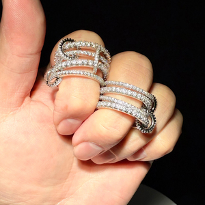 पूर्ण पक्की cz अनंत बैंड 4 टुकड़ा बहु परत स्टकिंग रिंग्स महिलाओं के लिए पूर्ण उंगली गहने - Product Image 6