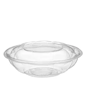 12 16 24盎司高品质定制印花包装杯外卖沙拉塑料透明塑料容器碗一次性食用碗