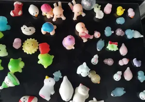 Brinquedos mini mochi para crianças, glitter