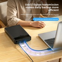 Caja para Disco Duro de 3.5 Pulgadas, USB 3.1, Mecánica, SATA 5Gbps, Puerto Tipo-C, Plástico ABS, para Computadora Portátil, Transferencia de Datos
