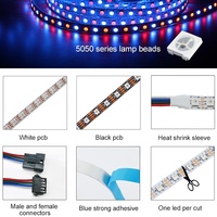 Bande de LED 12 Volts WS2812B 5V RGB 3mm 5V RGB LED 4 Broches 60 LED par Mètre RGB WS2812B 144 LED Pixel