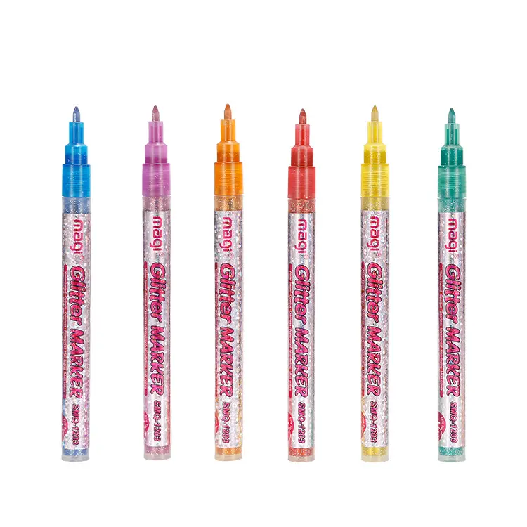 Ishow 12 สีใหม่แฟชั่นปลอดสารพิษ Flash Powder Fine Point Glitter ไวท์บอร์ด MARKER ปากกา