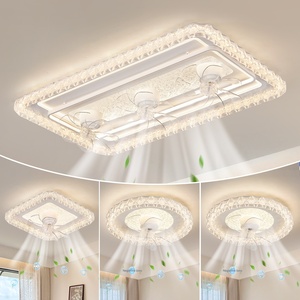 Modern Minimalist <b>Fan</b> Light Living Room Dining Room Shaking <b>Head</b> Suction Top <b>Fan</b> Light Light Light Luxury Square Bedroom Shaking - Product Image 1